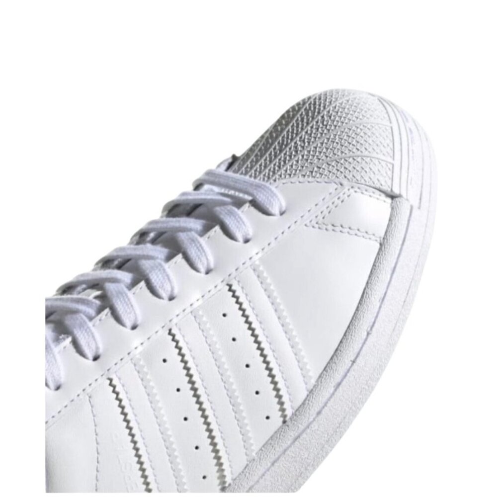 Adidas Superstar White Leather Unixes Sneaker Men's Size 6.5 Women 8 - Picture 11 of 14